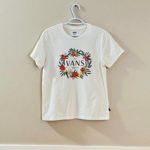 Vans Graphic White T-Shirt Size Medium